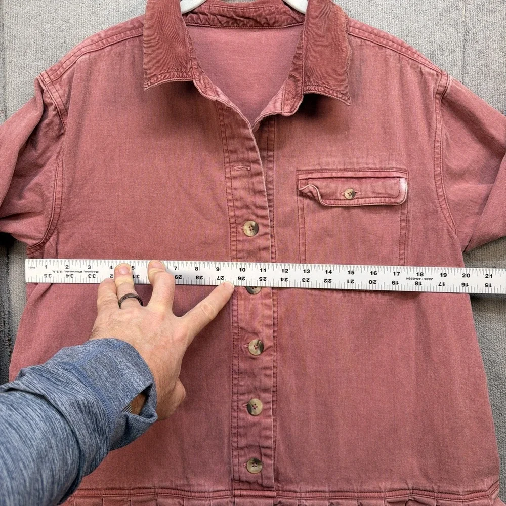 Free People Connor Mini Dress Corduroy Button‎ Front Pink Small